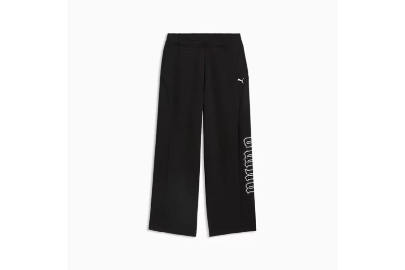 Puma Street Glam Slouchy Bedazzled Oversized Γυναικείο Παντελόνι Φόρμας Μαύρο