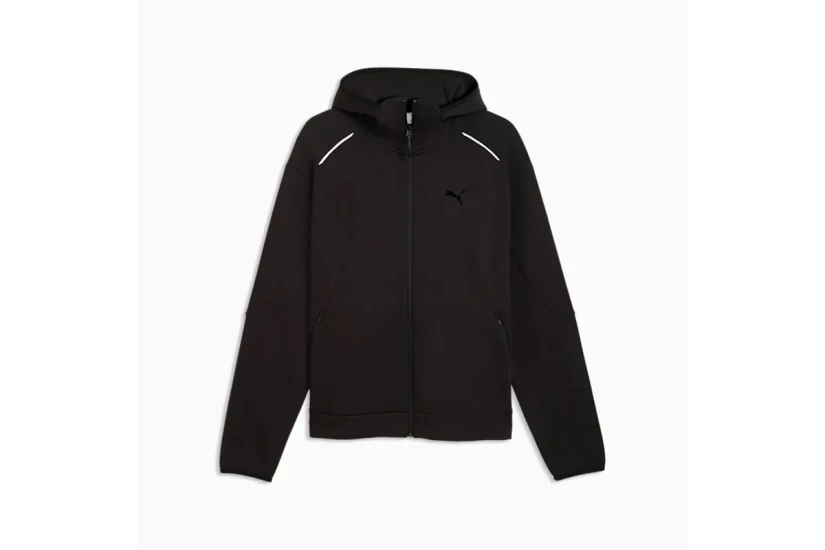Puma Tech Relaxed Ανδρική Βαμβακερή Ζακέτα με Κουκούλα Μαύρη