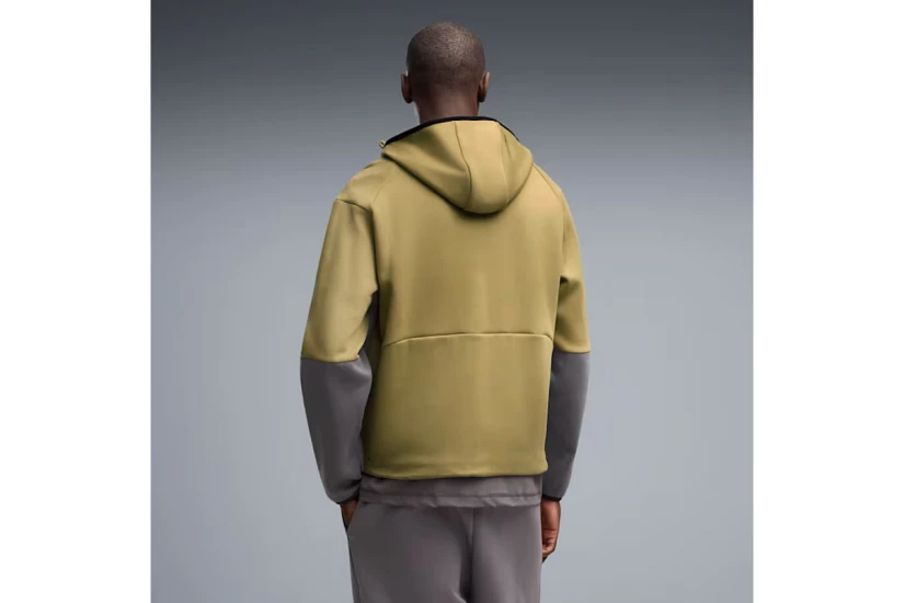 Puma Tech Relaxed Ανδρική Βαμβακερή Ζακέτα με Κουκούλα Λαδί, Γκρι Σκούρο