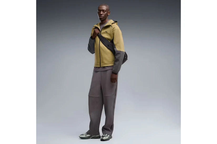 Puma Tech Relaxed Ανδρική Βαμβακερή Ζακέτα με Κουκούλα Λαδί, Γκρι Σκούρο