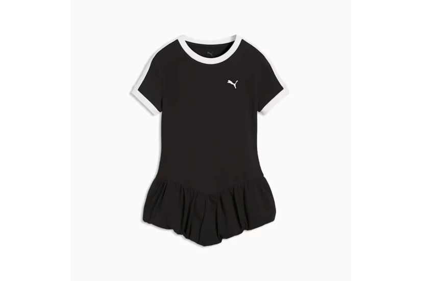 Puma T7 Balloon Γυναικείο Κοντομάνικο T-Shirt Μαύρο, Λευκό