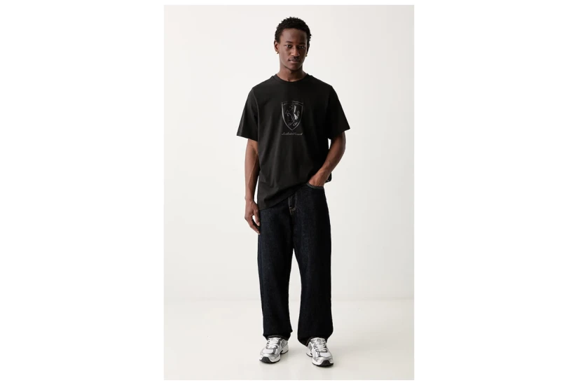 Puma Ferrari Tonal Shield Ανδρικό Κοντομάνικο T-Shirt Μαύρο