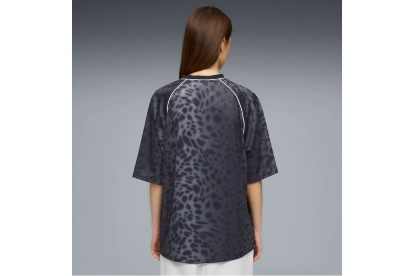 Puma Street Glam Relaxed Graphic Jersey Γυναικείο Κοντομάνικο T-Shirt Μαύρο, Λευκό