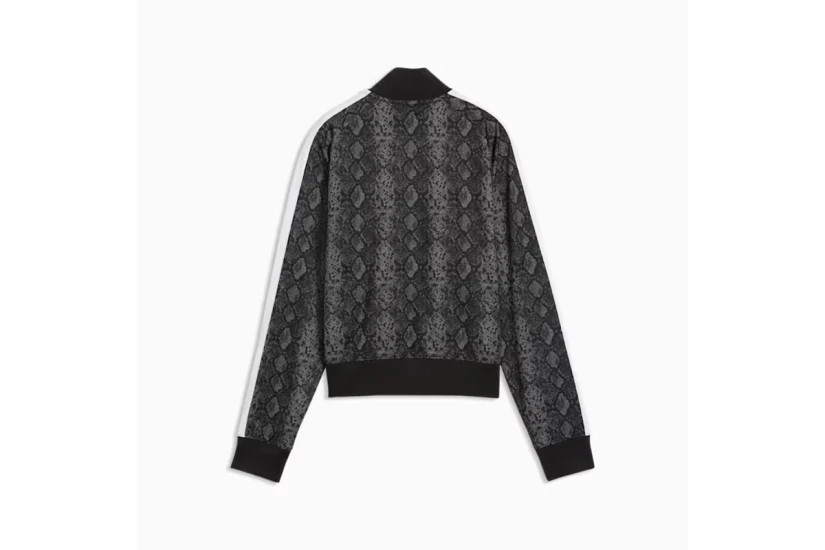 Puma T7 Snake Printed Straight Γυναικεία Πολυεστερική Ζακέτα Μαύρη, Γκρι, Λευκή
