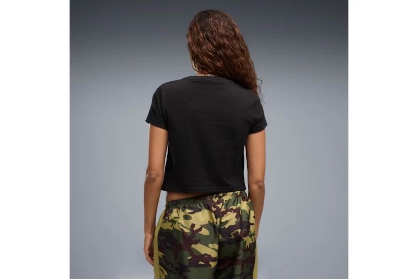 Puma Essentials Baby Cropped Γυναικείο Κοντομάνικο T-Shirt Μαύρο, Λευκό