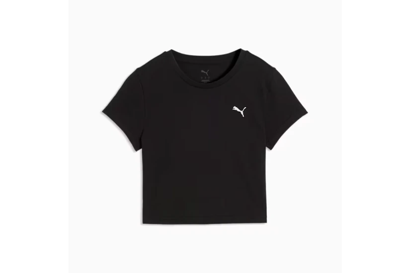 Puma Essentials Baby Cropped Γυναικείο Κοντομάνικο T-Shirt Μαύρο, Λευκό