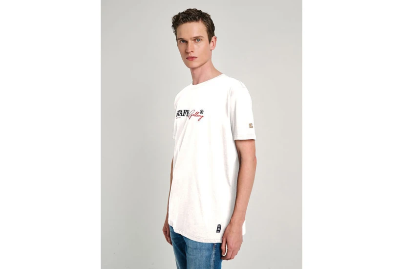 Staff Ken Ανδρικό Κοντομάνικο T-Shirt Εκρού