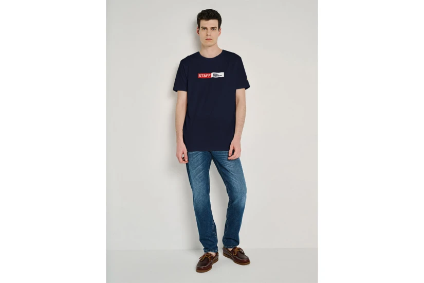 Staff Persy Ανδρικό Κοντομάνικο T-Shirt Μπλε Σκούρο, Λευκό, Κόκκινο