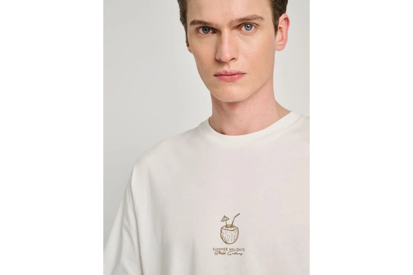 Staff Ανδρικό Κοντομάνικο T-Shirt Εκρού