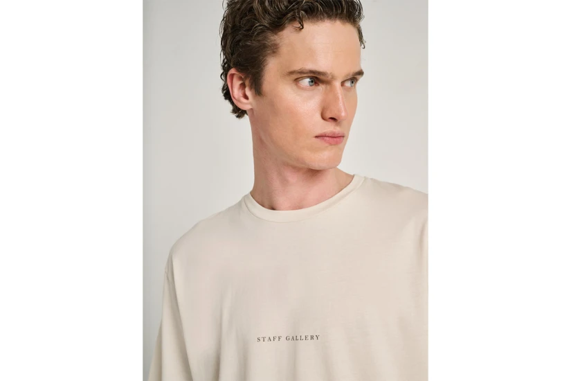 Staff Leo Ανδρικό Κοντομάνικο T-Shirt Εκρού