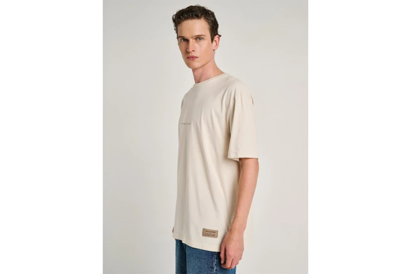 Staff Leo Ανδρικό Κοντομάνικο T-Shirt Εκρού