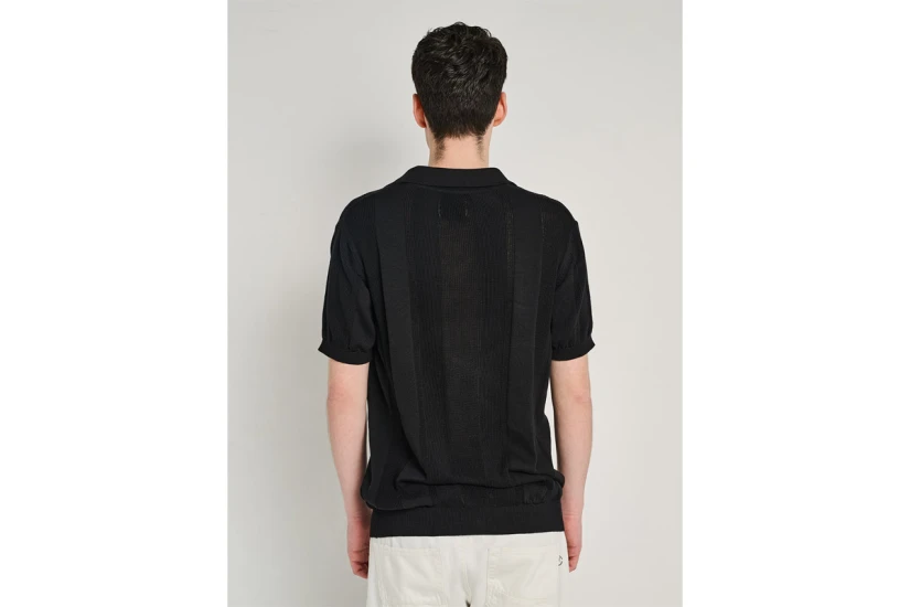Staff Ektor Ανδρικό Πλεκτό Κοντομάνικο Polo T-Shirt Μαύρο