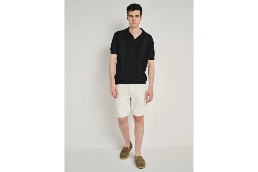 Staff Ektor Ανδρικό Πλεκτό Κοντομάνικο Polo T-Shirt Μαύρο