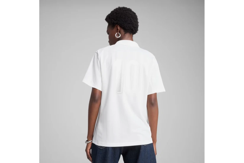 Puma Jer-She Football-Inspired Γυναικεία Κοντομάνικη Μπλούζα Polo Λευκή