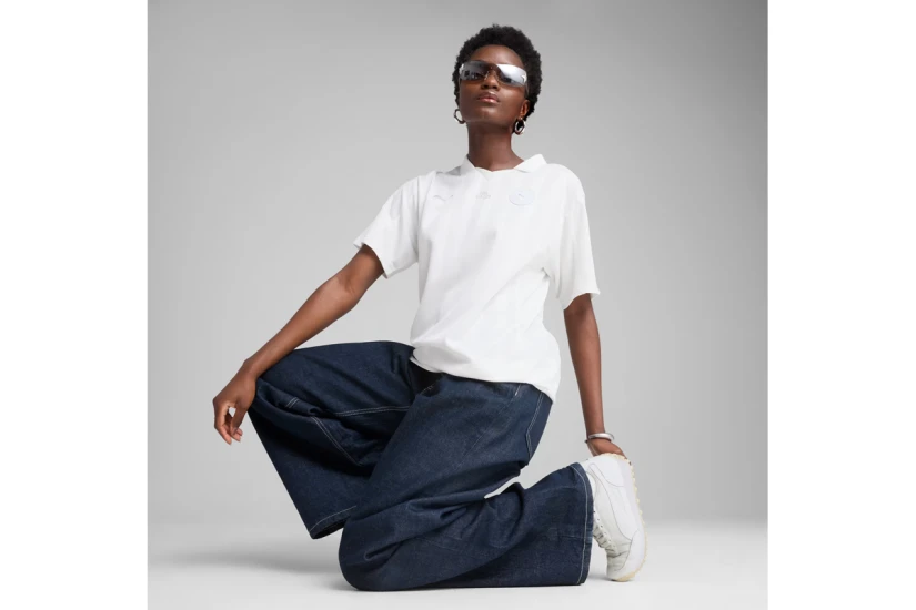 Puma Jer-She Football-Inspired Γυναικεία Κοντομάνικη Μπλούζα Polo Λευκή