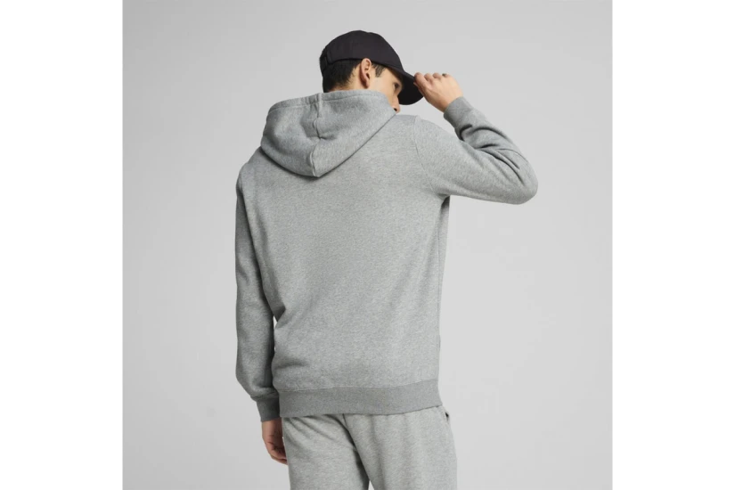 Puma Essentials No.1 Logo Ανδρική Βαμβακερή Ζακέτα με Κουκούλα Γκρι