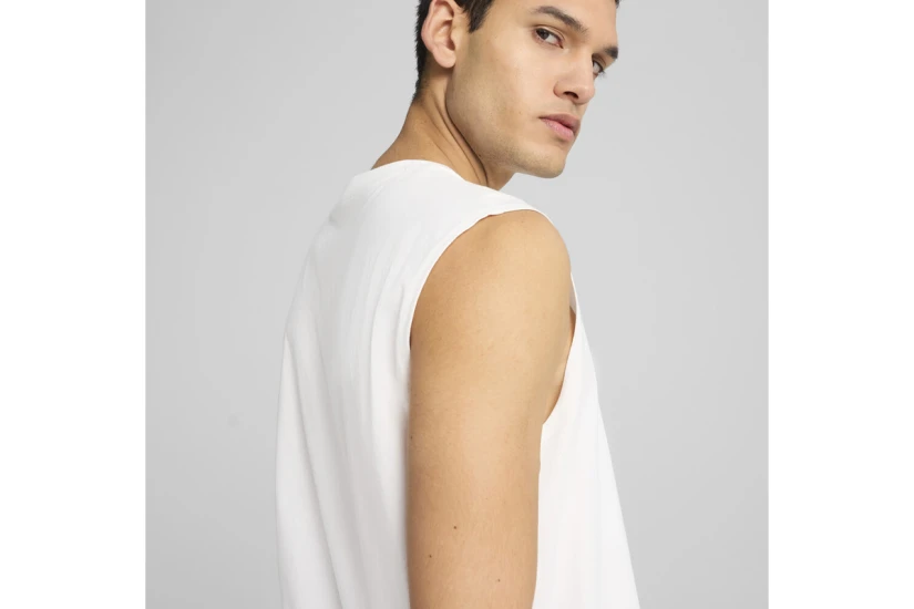 Puma Ess Sleeveless Ανδρική Αμάνικη Μπλούζα Λευκή