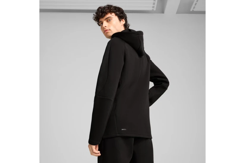 Puma Evostripe Full-Zip Ανδρική Ζακέτα με Κουκούλα Μαύρη