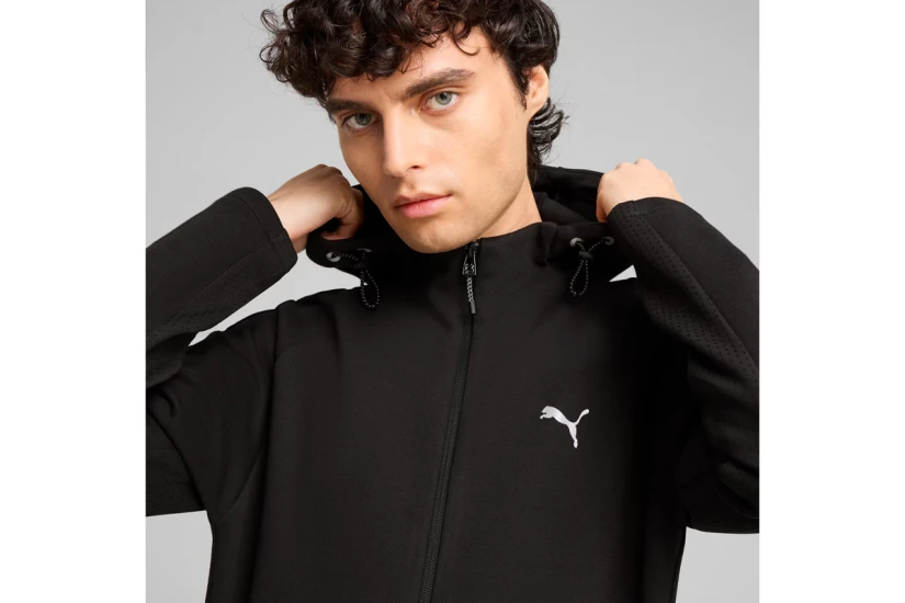 Puma Evostripe Full-Zip Ανδρική Ζακέτα με Κουκούλα Μαύρη