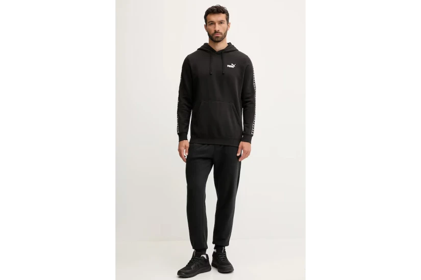 Puma Ess Tape Ανδρικό Φούτερ με Κουκούλα Μαύρο