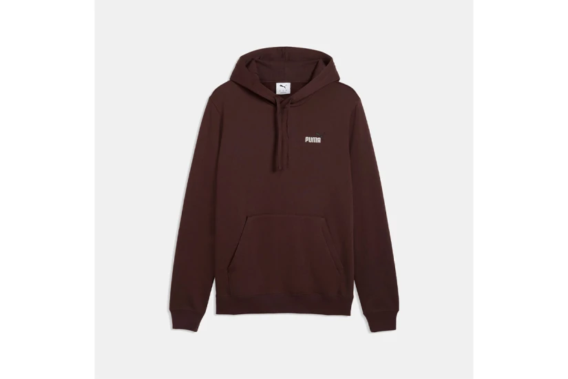 Puma Essentials 2 Color Small No.1 Logo Ανδρικό Φούτερ με Κουκούλα Μπορντό