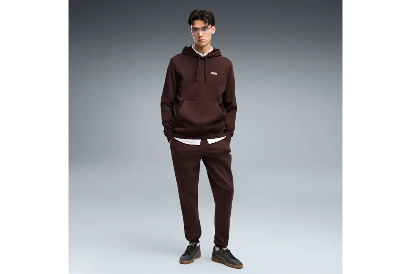 Puma Essentials 2 Color Small No.1 Logo Ανδρικό Φούτερ με Κουκούλα Μπορντό