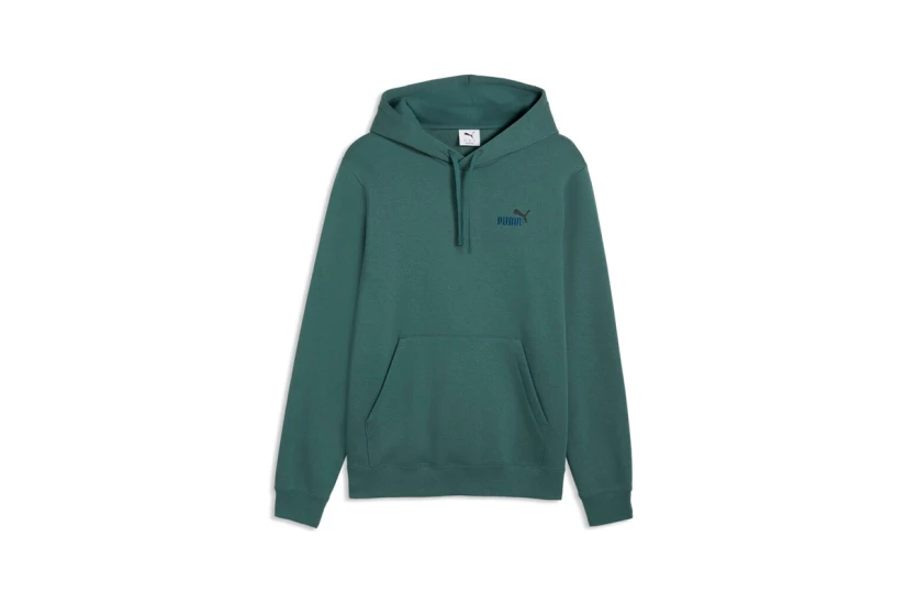 Puma Essentials 2 Color Small No.1 Logo Ανδρικό Φούτερ με Κουκούλα Πράσινο