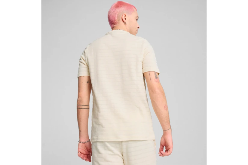 Puma Essentials Elevated Structured Ανδρικό Κοντομάνικο T-Shirt Εκρού