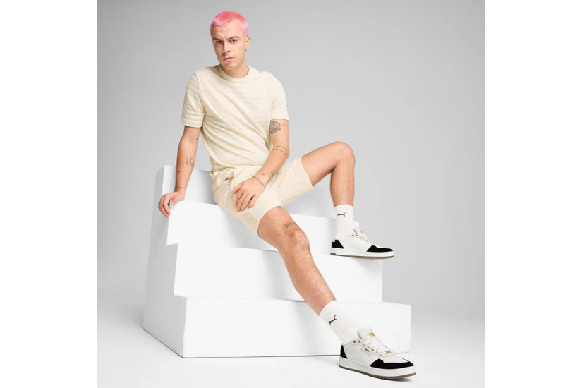 Puma Essentials Elevated Structured Ανδρικό Κοντομάνικο T-Shirt Εκρού