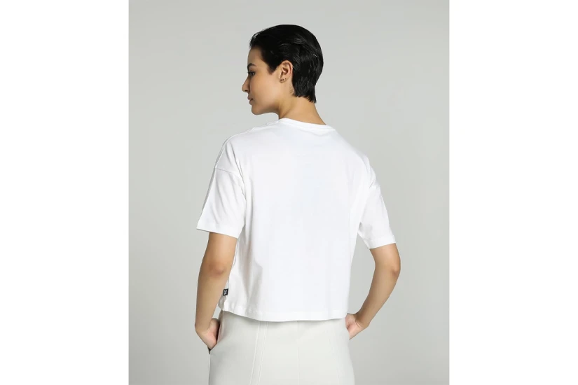 Puma Essentials No.1 Logo Γυναικείο Cropped Κοντομάνικο T-Shirt