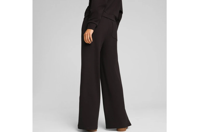 Puma HER Comfort High-Waist Straight Γυναικείο Παντελόνι Φόρμας Μαύρο