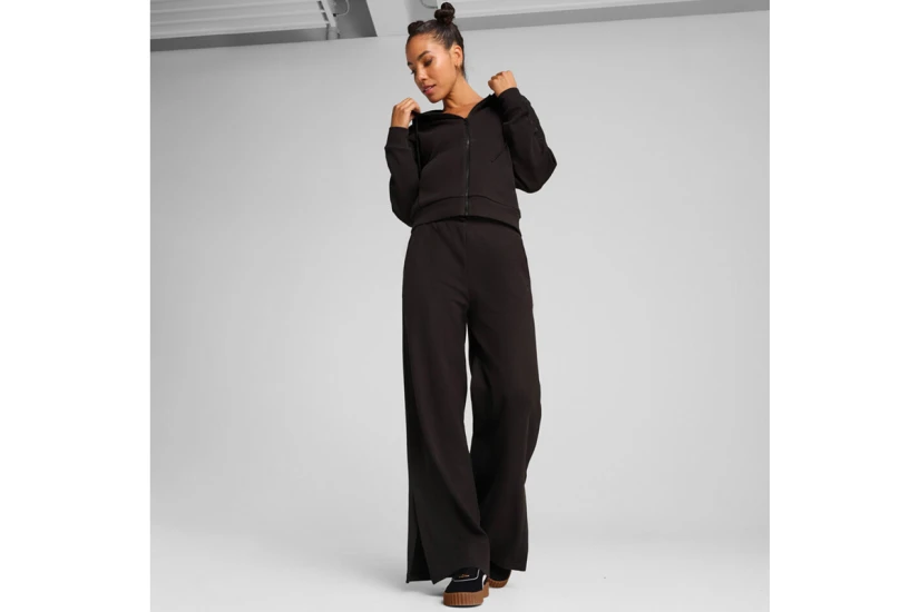 Puma HER Comfort High-Waist Straight Γυναικείο Παντελόνι Φόρμας Μαύρο
