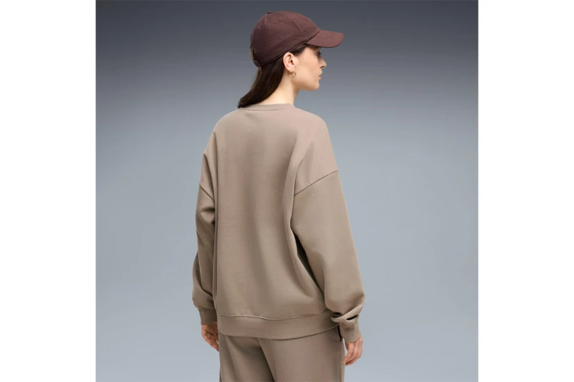 Puma Essentials Oversized Crew Γυναικείο Φούτερ Καφέ