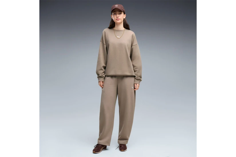 Puma Essentials Oversized Crew Γυναικείο Φούτερ Καφέ