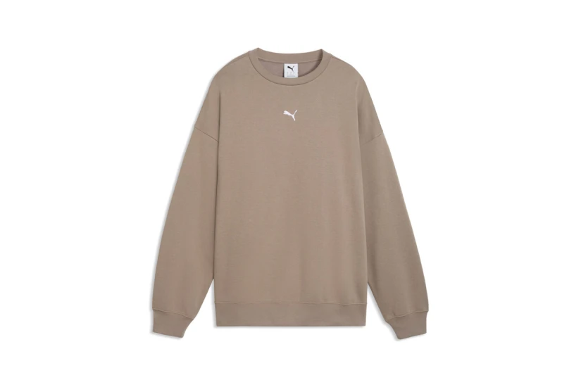 Puma Essentials Oversized Crew Γυναικείο Φούτερ Καφέ