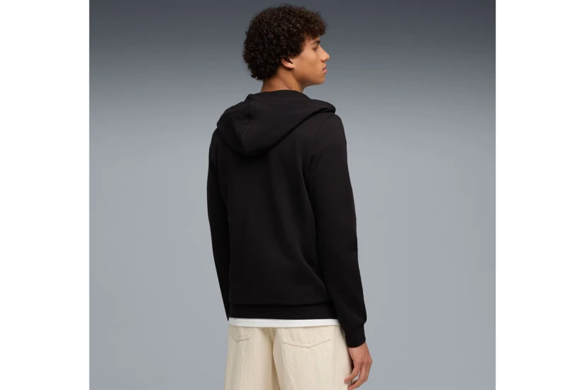 Puma Ess Small No 1 Logo Ανδρική Βαμβακερή Ζακέτα με Κουκούλα Μαύρη
