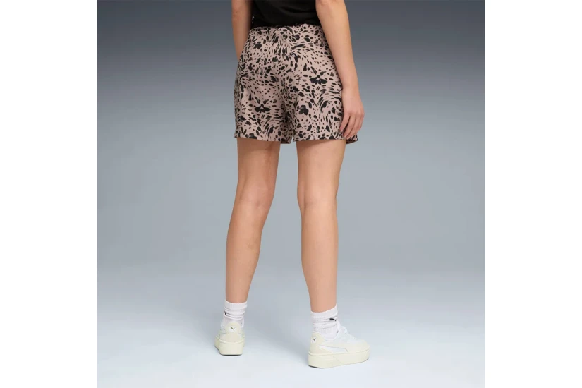 Puma Essentials Graphics Animal Printed Γυναικείο Αθλητικό Σορτς Σάπιο Μήλο, Μαύρο