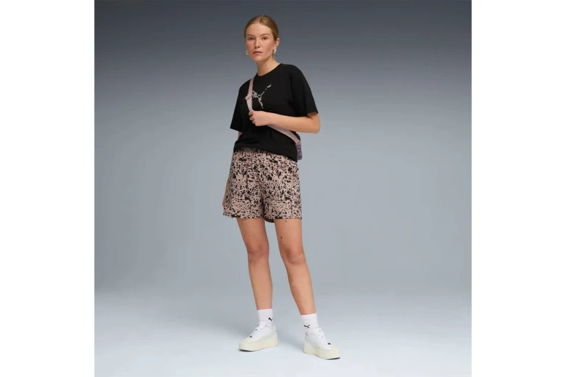 Puma Essentials Graphics Animal Printed Γυναικείο Αθλητικό Σορτς Σάπιο Μήλο, Μαύρο