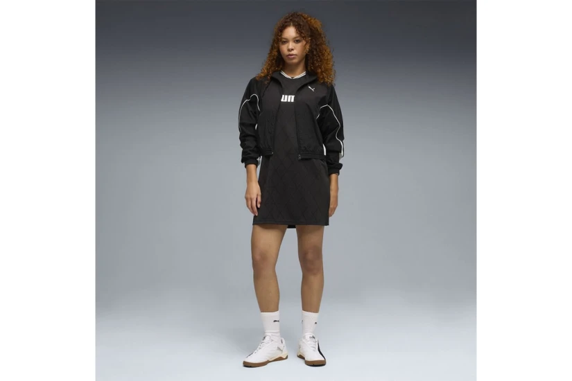 Puma Sport Relaxed Jersey Γυναικείο Mini Φόρεμα Μαύρο, Λευκό