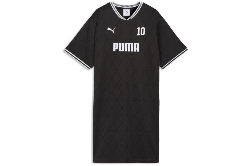 Puma Sport Relaxed Jersey Γυναικείο Mini Φόρεμα Μαύρο, Λευκό