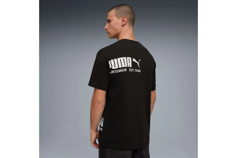 Puma Sport Graphic Ανδρικό Κοντομάνικο T-Shirt Μαύρο