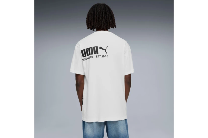 Puma Sport Graphic Ανδρικό Κοντομάνικο T-Shirt Λευκό
