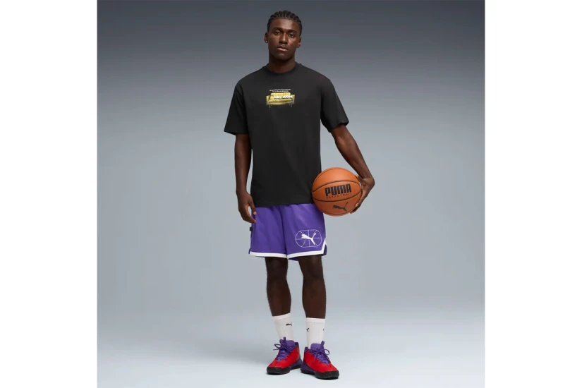 Puma Junior Varsity VII Relaxed Basketball Ανδρικό Κοντομάνικο T-Shirt Μαύρο