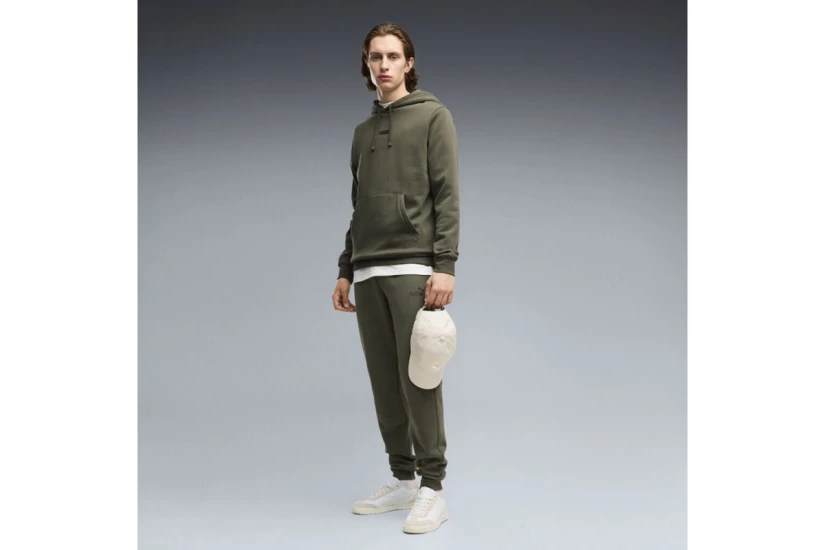 Puma Essentials No.1 Logo Fleece Ανδρικό Φούτερ με Κουκούλα Χακί