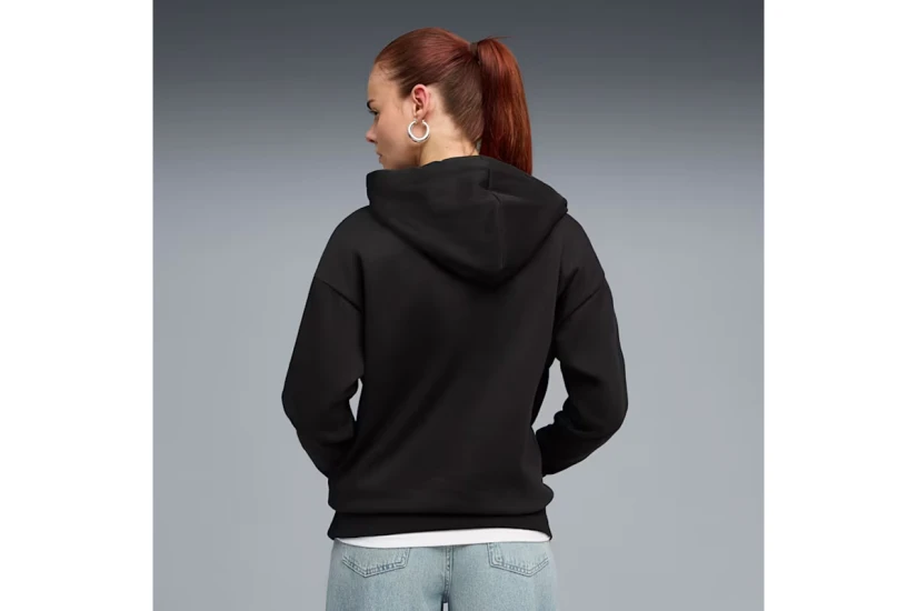 Puma Essentials Fleece Relaxed Γυναικείο Φούτερ με Κουκούλα Μαύρο