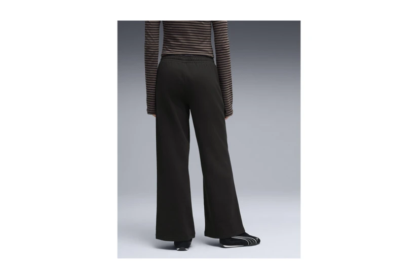 Puma Essentials Cat Fleece Wide Leg Γυναικείο Παντελόνι Φόρμας Μαύρο