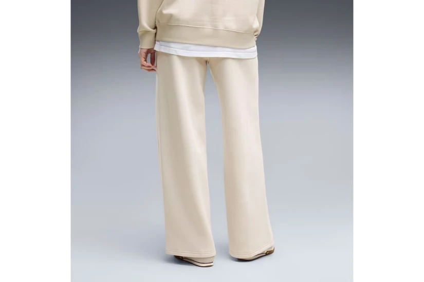 Puma Essentials Cat Fleece Wide Leg Γυναικείο Παντελόνι Φόρμας Μπεζ