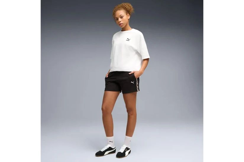 Puma Essentials Graphics Animal Γυναικείο Αθλητικό Σορτς Μαύρο, Μπεζ