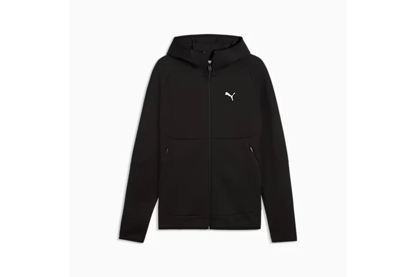 Puma Tech Slim Elevated Ανδρική Βαμβακερή Ζακέτα με Κουκούλα Μαύρη