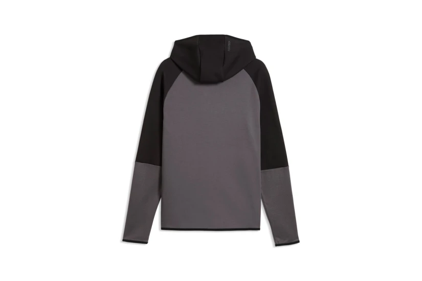 Puma Tech Slim Elevated Ανδρική Βαμβακερή Ζακέτα με Κουκούλα Μαύρη, Γκρι Σκούρο
